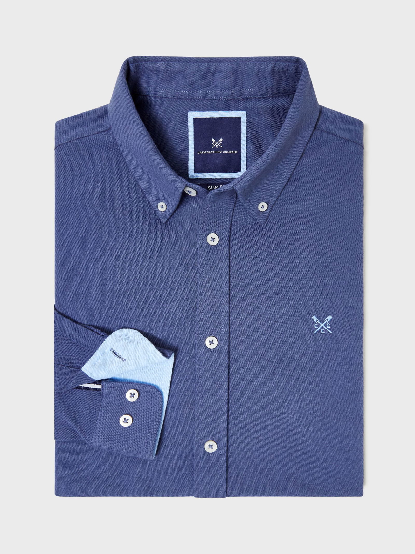 CREW CLOTHING Long Sleeve Jersey Pique Shirt endource