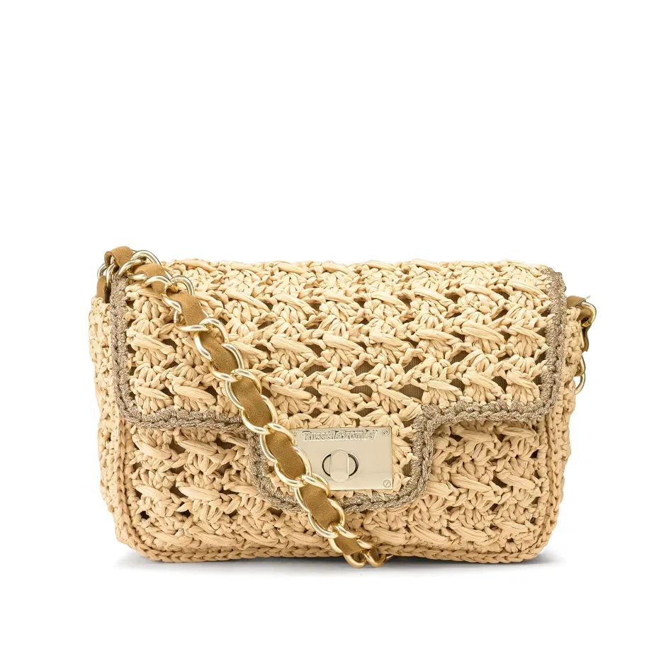 RUSSELL & BROMLEY Mykonos Raffia Chain Shoulder Bag | Endource