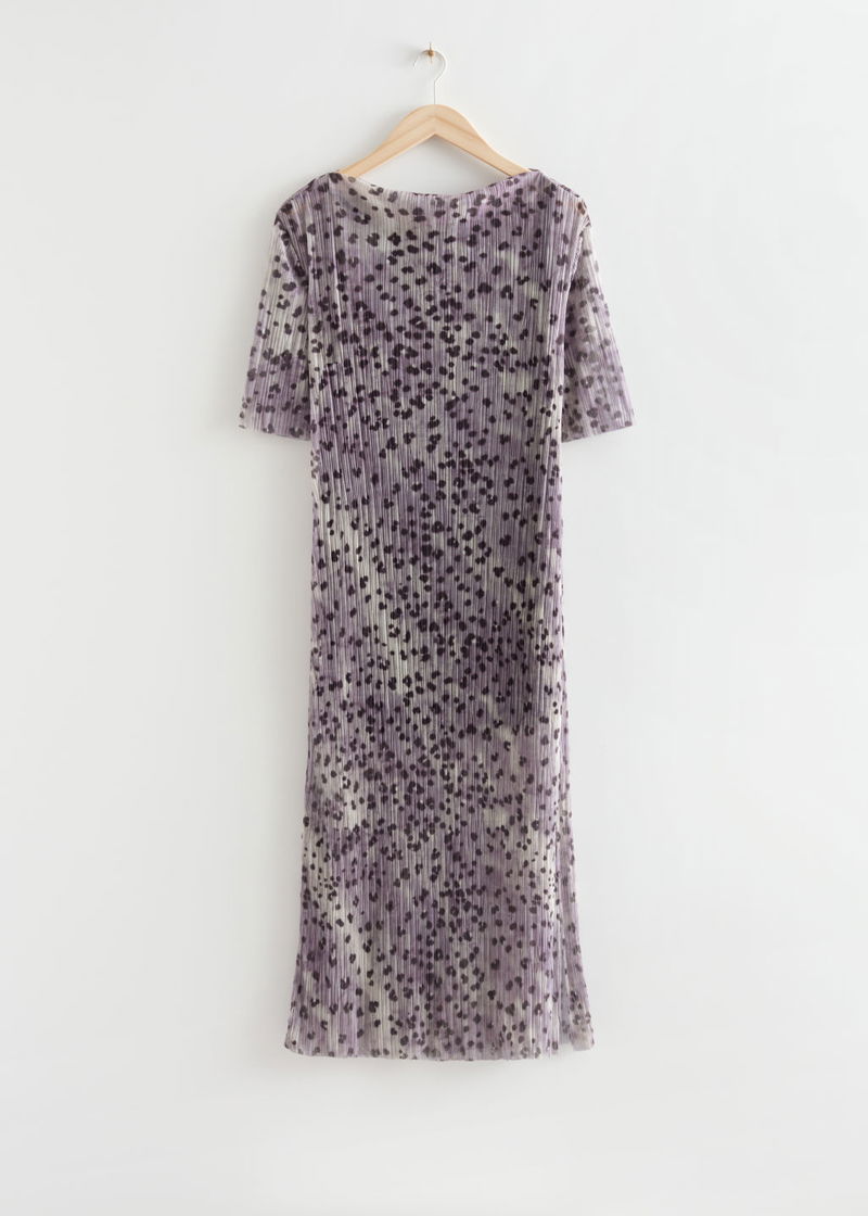 printed laser cut midi dress Printed Laser Cut Midi Dress - Light Blue FLoral Print