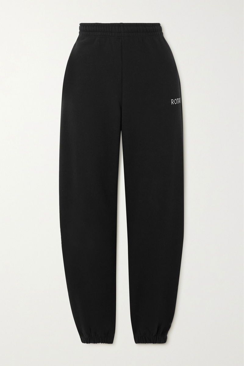 Embellished Cotton-Jersey Track Pants