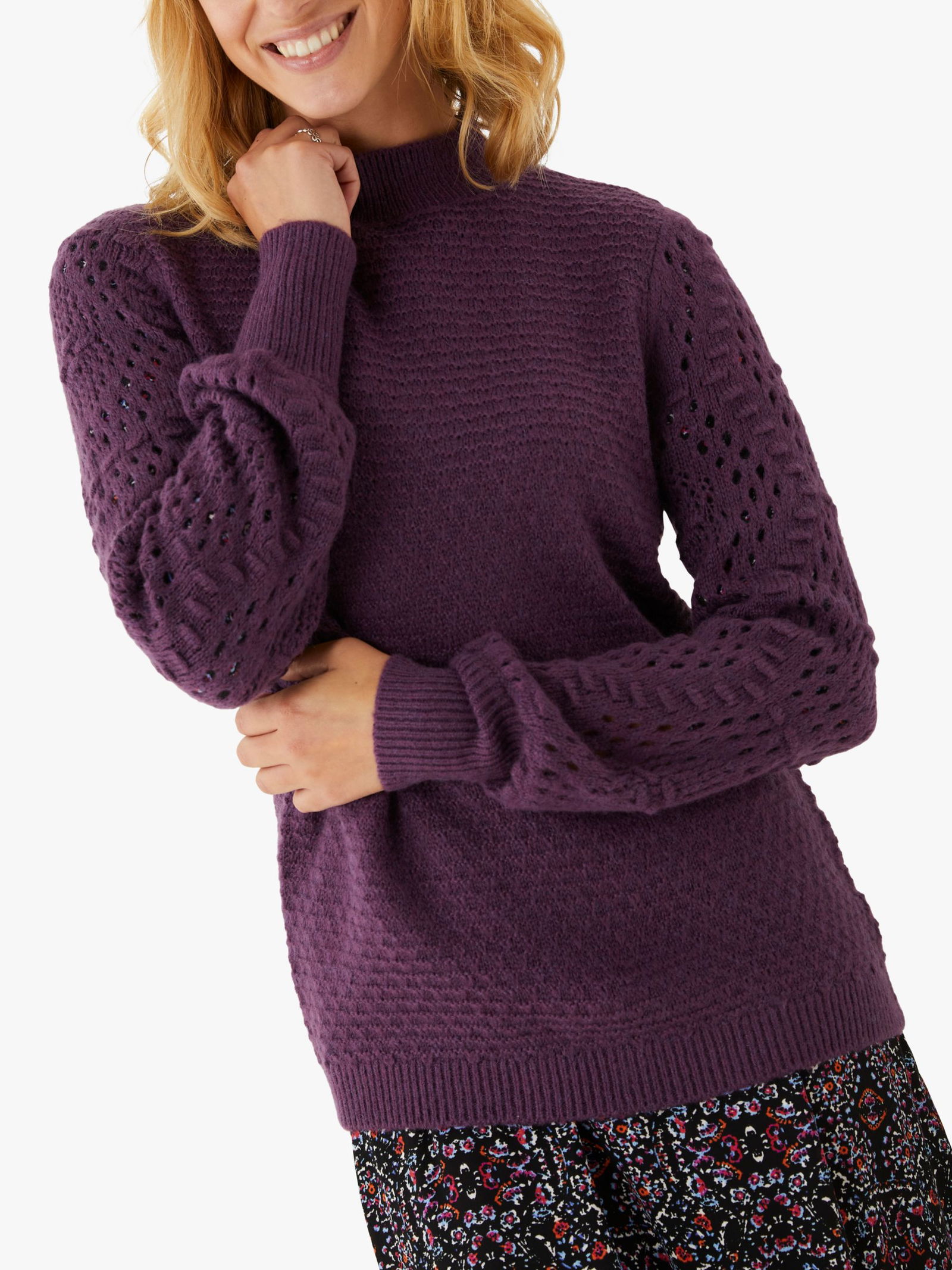 FATFACE Hattie Crochet Sleeve Jumper endource