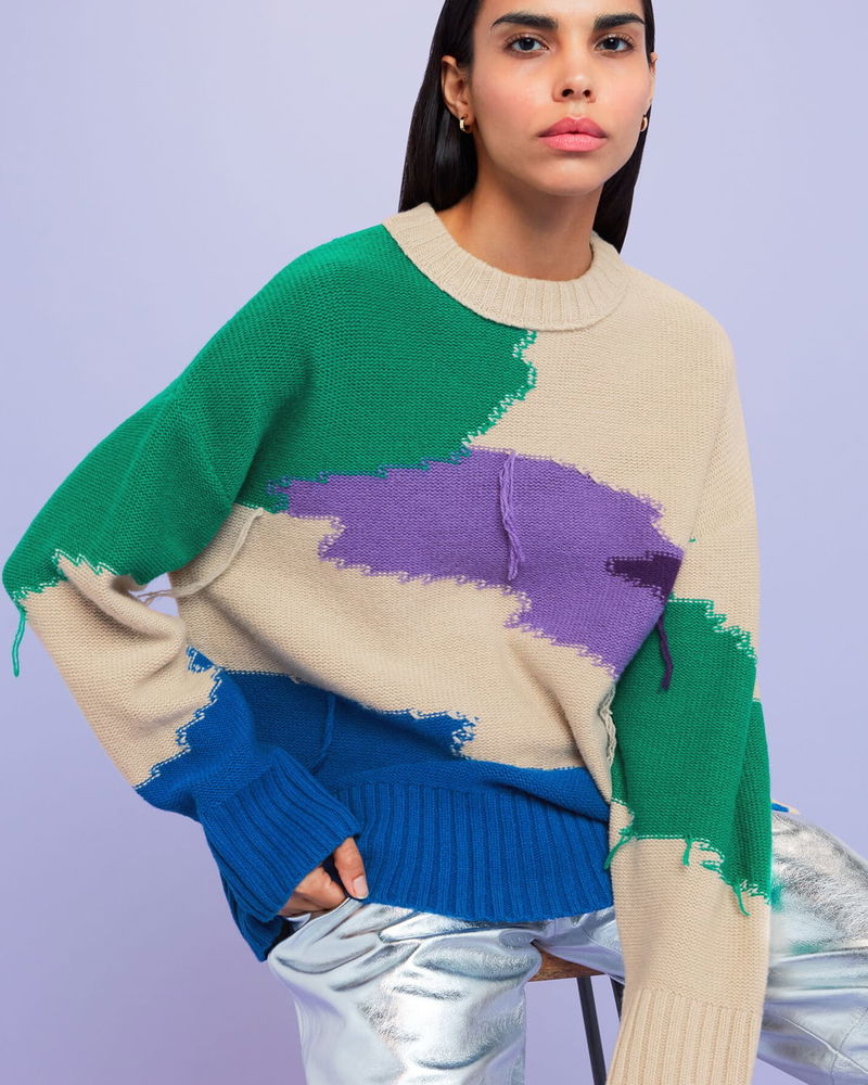 Multicolour Rib Knit Marl Flare, WHISTLES