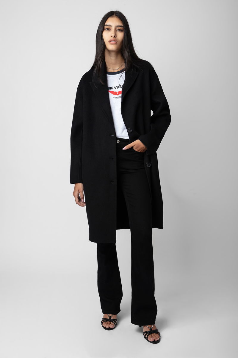 ZADIG & VOLTAIRE Mady Wool Coat in Black | endource
