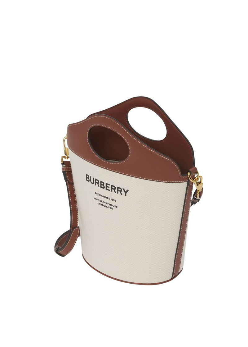 Burberry Two-Tone Leather Bucket Bag