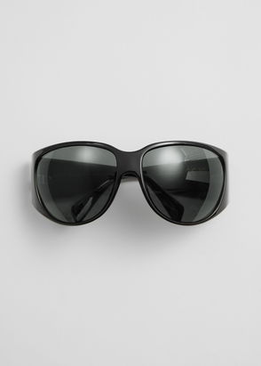  Other Stories oversized sunglasses in off white with brown lens