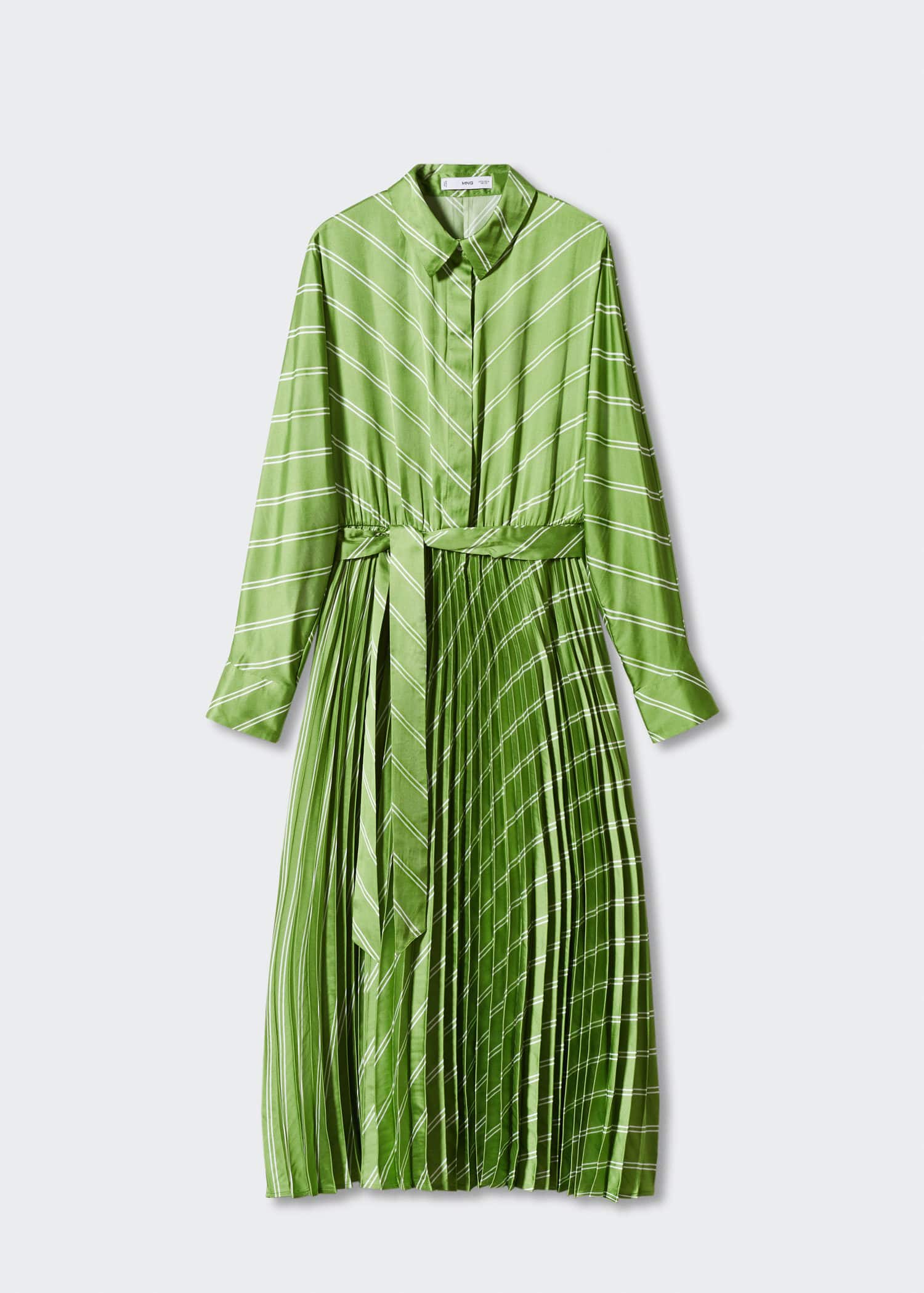 mango pleated shirt dress Tie-dye pleated shirt dress