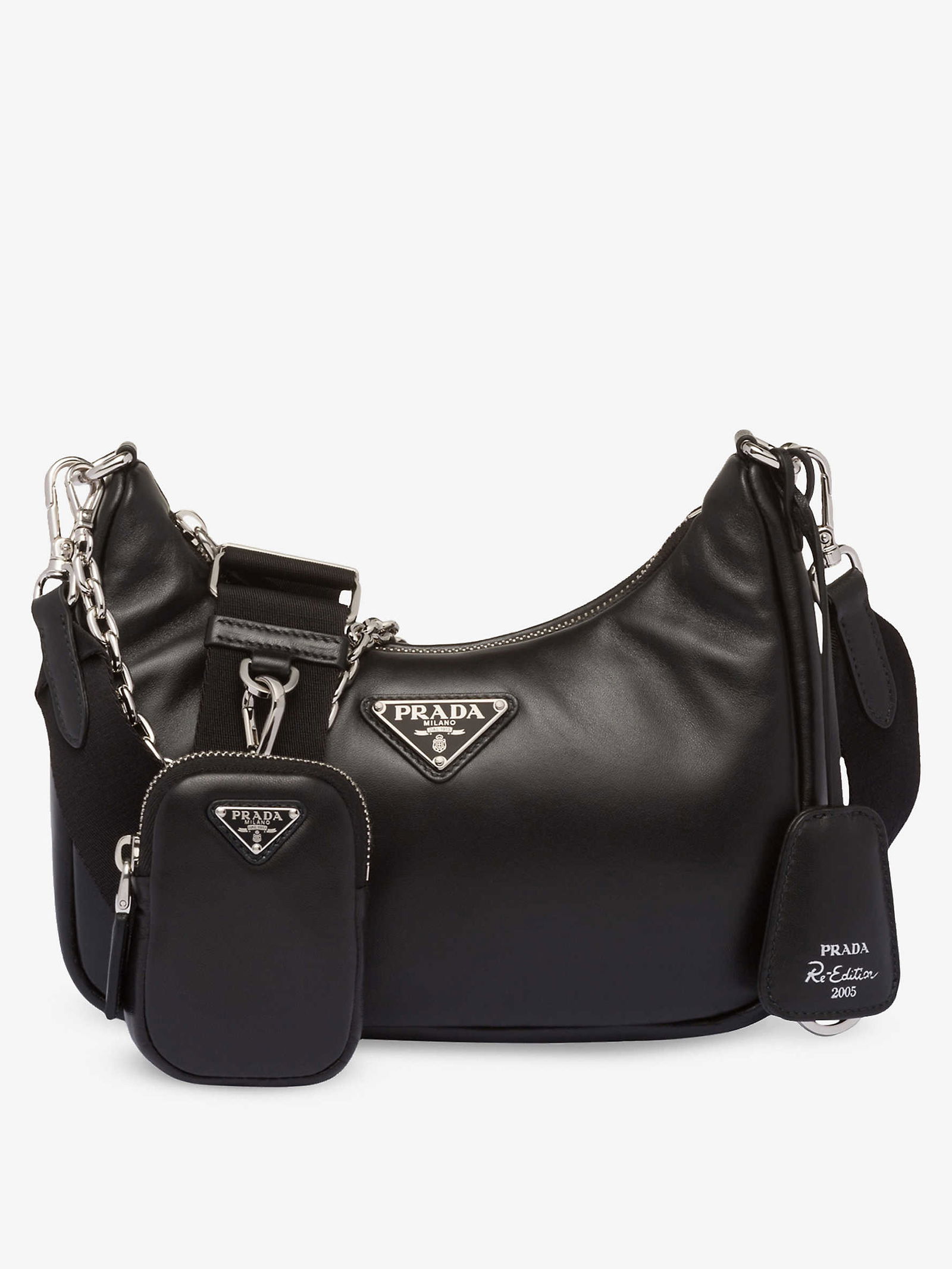 PRADA ReEdition 2005 Leather Shoulder Bag in BLACK Endource