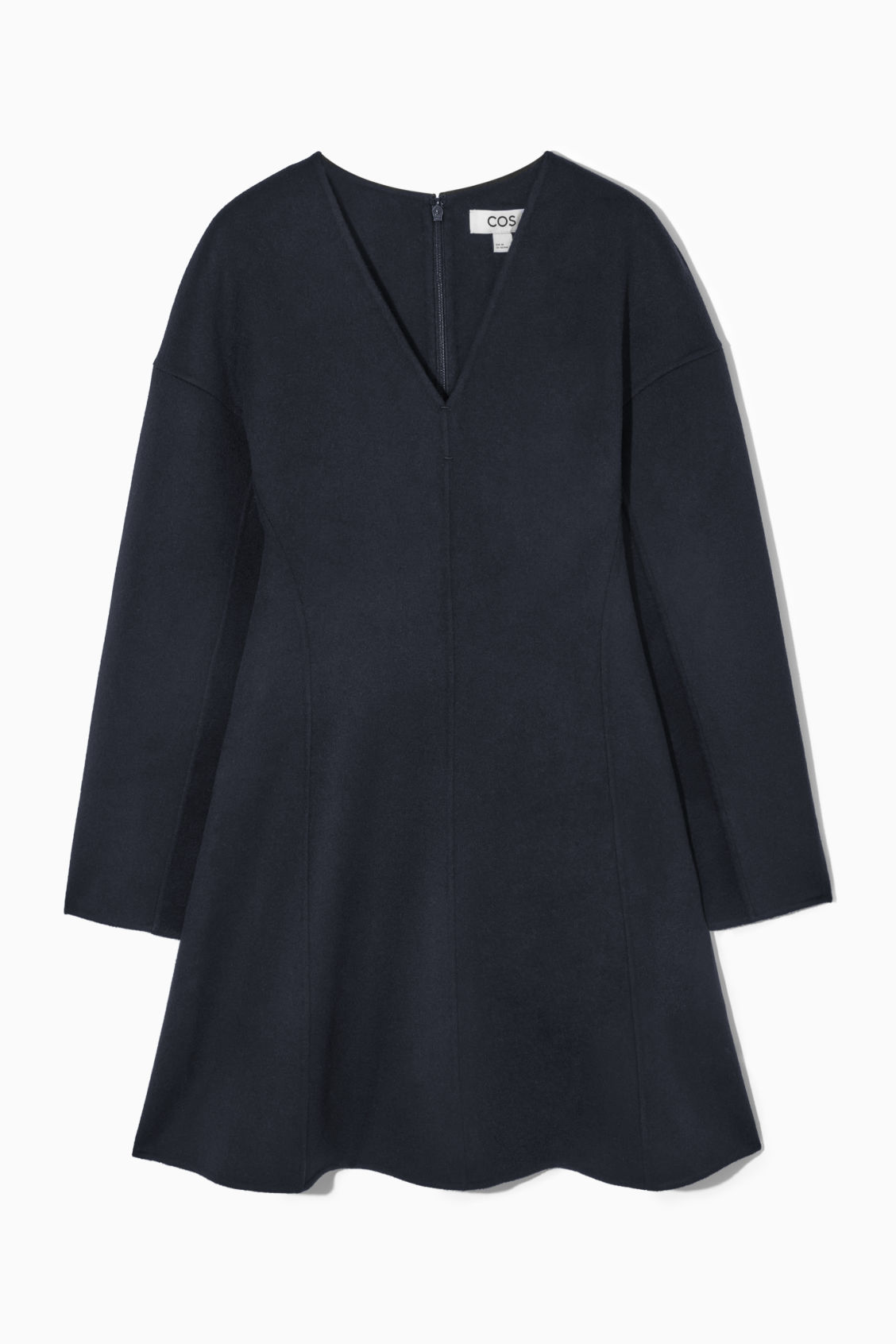 cos oversized v-neck wool dress COS COS OVERSIZED V-NECK WOOL DRESS - BLACK - Dresses