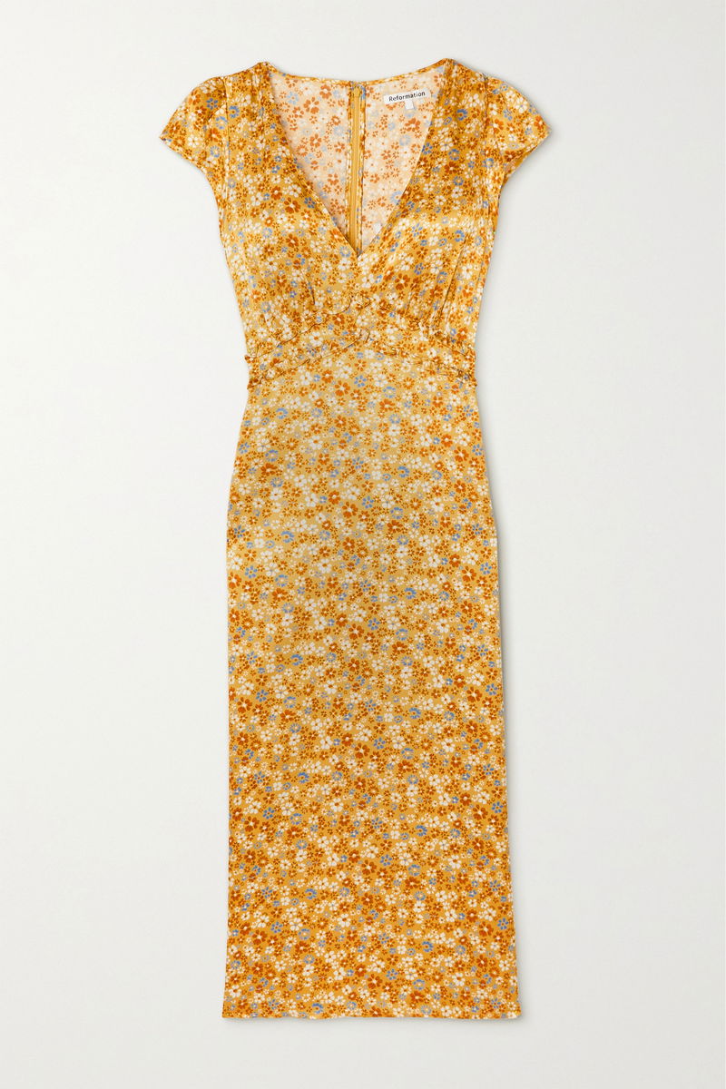 kaye silk dress reformation REFORMATION Kaye Silk Dress, 100% New and