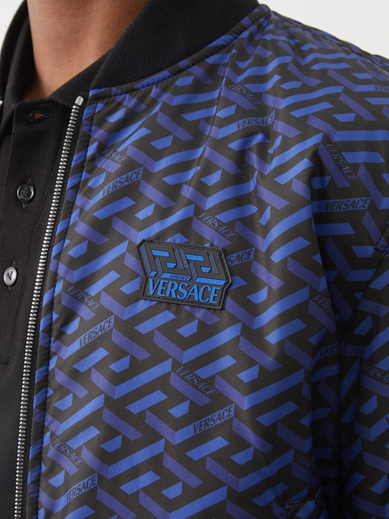 Versace Monogram Reversible Nylon Bomber Jacket - ShopStyle