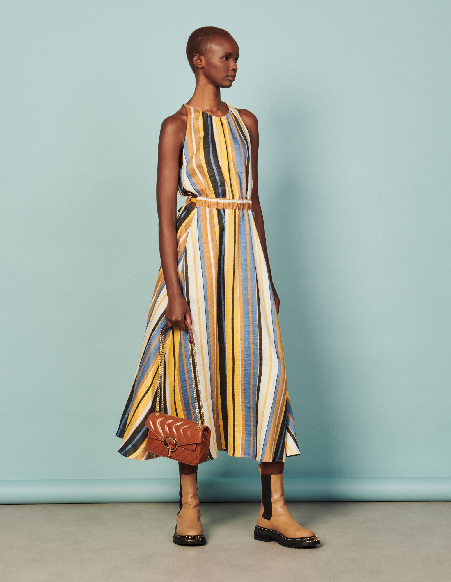 SANDRO Long Linen Dress | endource