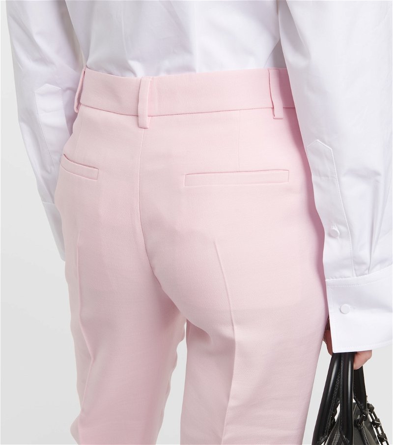 Valentino Crêpe Couture High-Rise Flared Pants in Pink