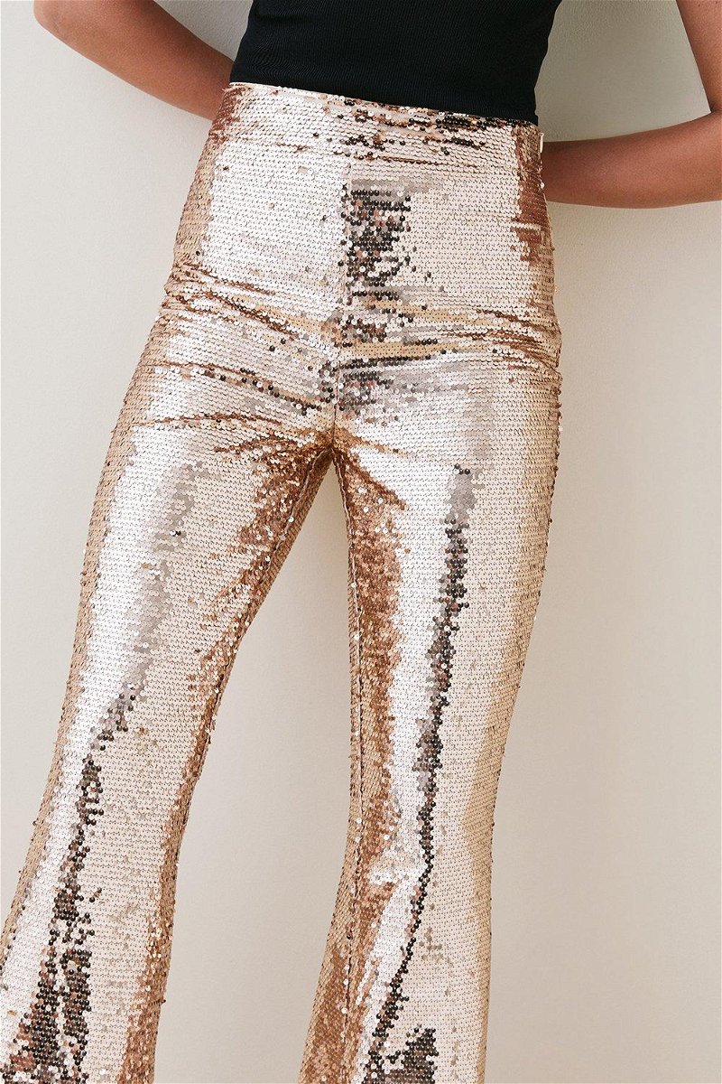 Akris - Sequined Stretch-tulle Flared Pants - Gold - US10
