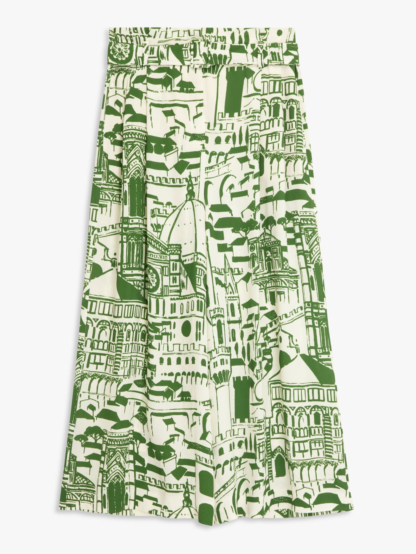 WEEKEND MAX MARA Phebe Landscape Print Trousers in Green/Multi | Endource