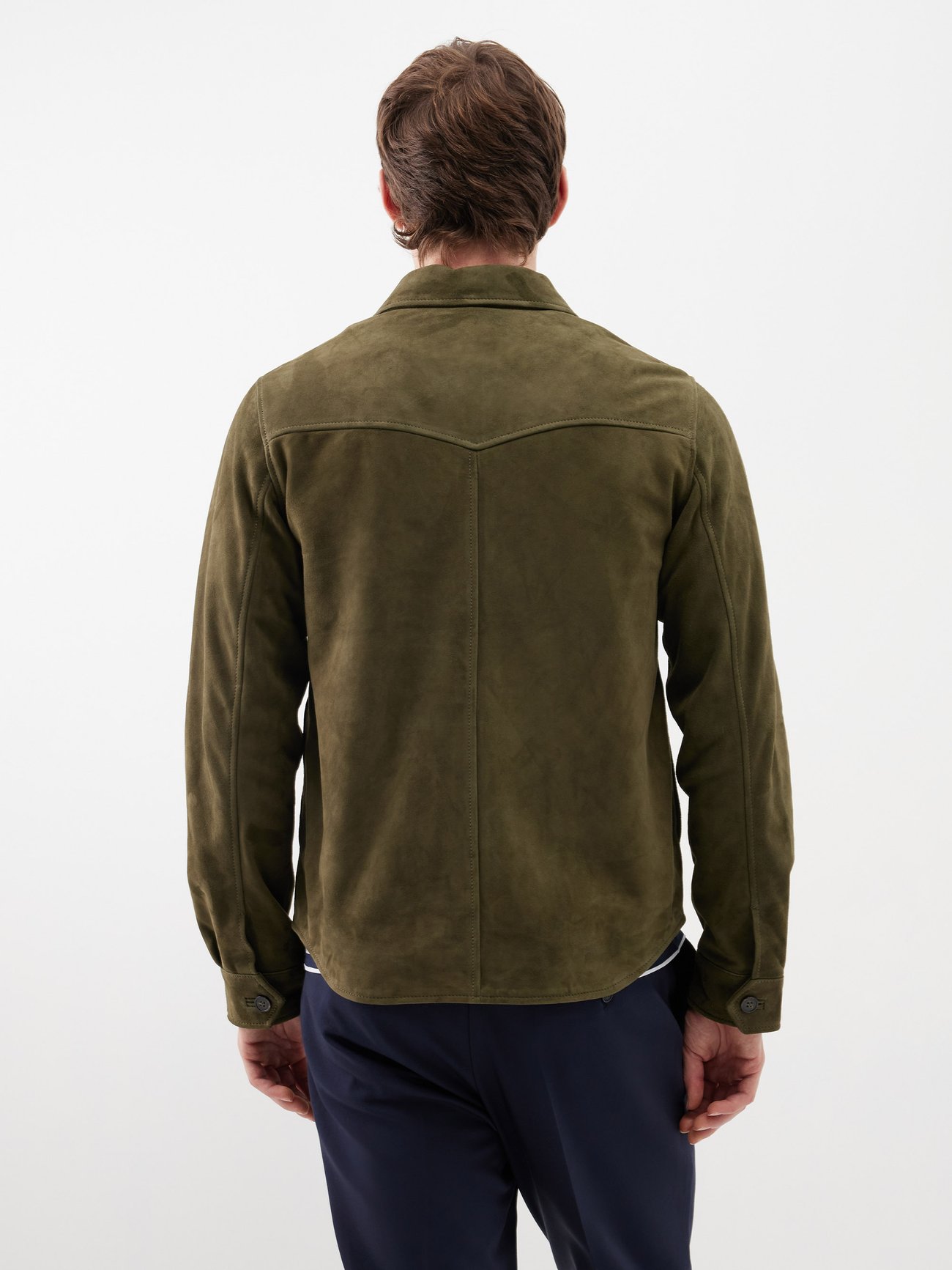 OFFICINE GÉNÉRALE Sid Patch-Pocket Suede Overshirt | endource