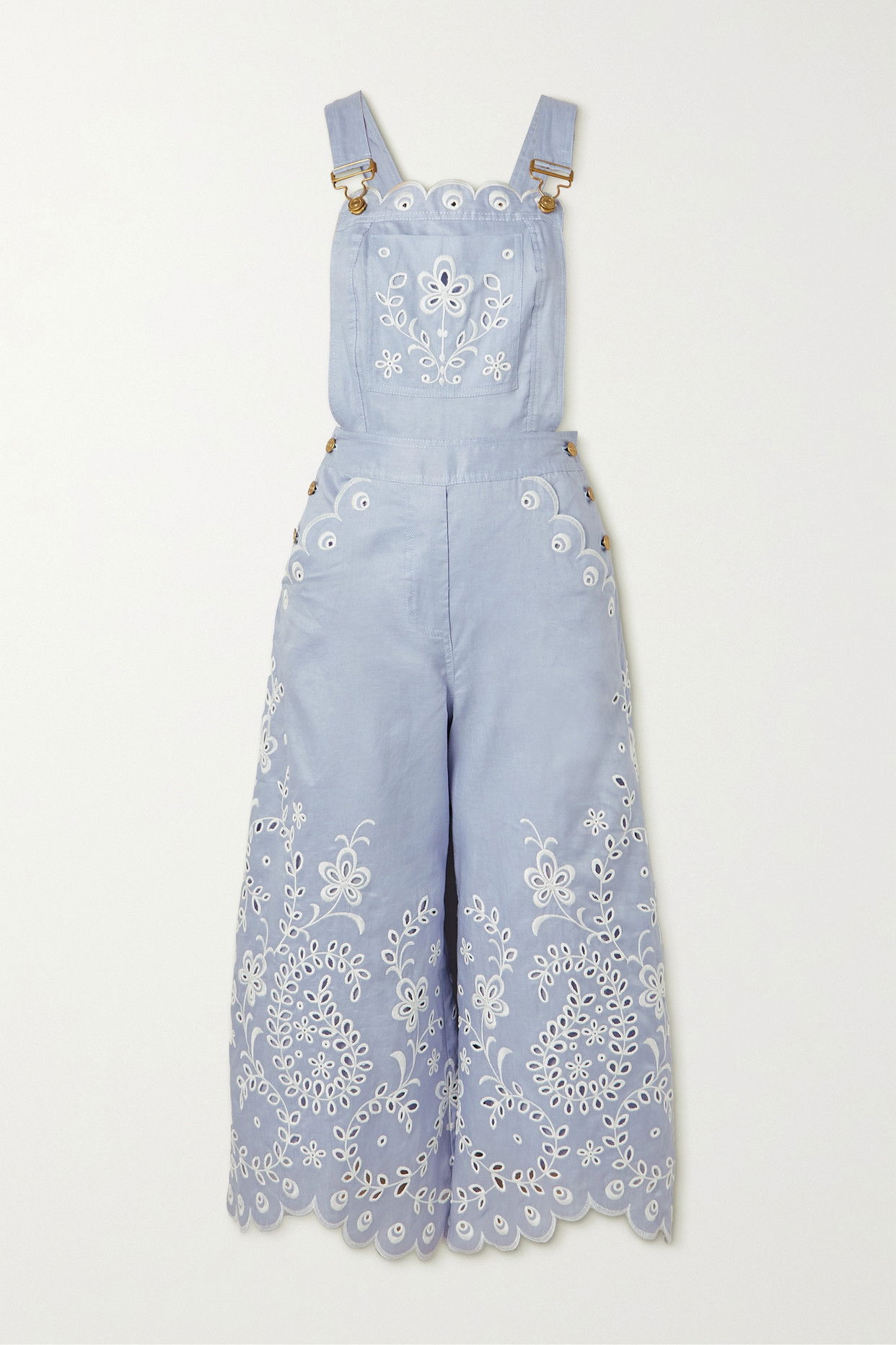 ZIMMERMANN Clover Cropped Broderie Anglaise Linen Jumpsuit endource