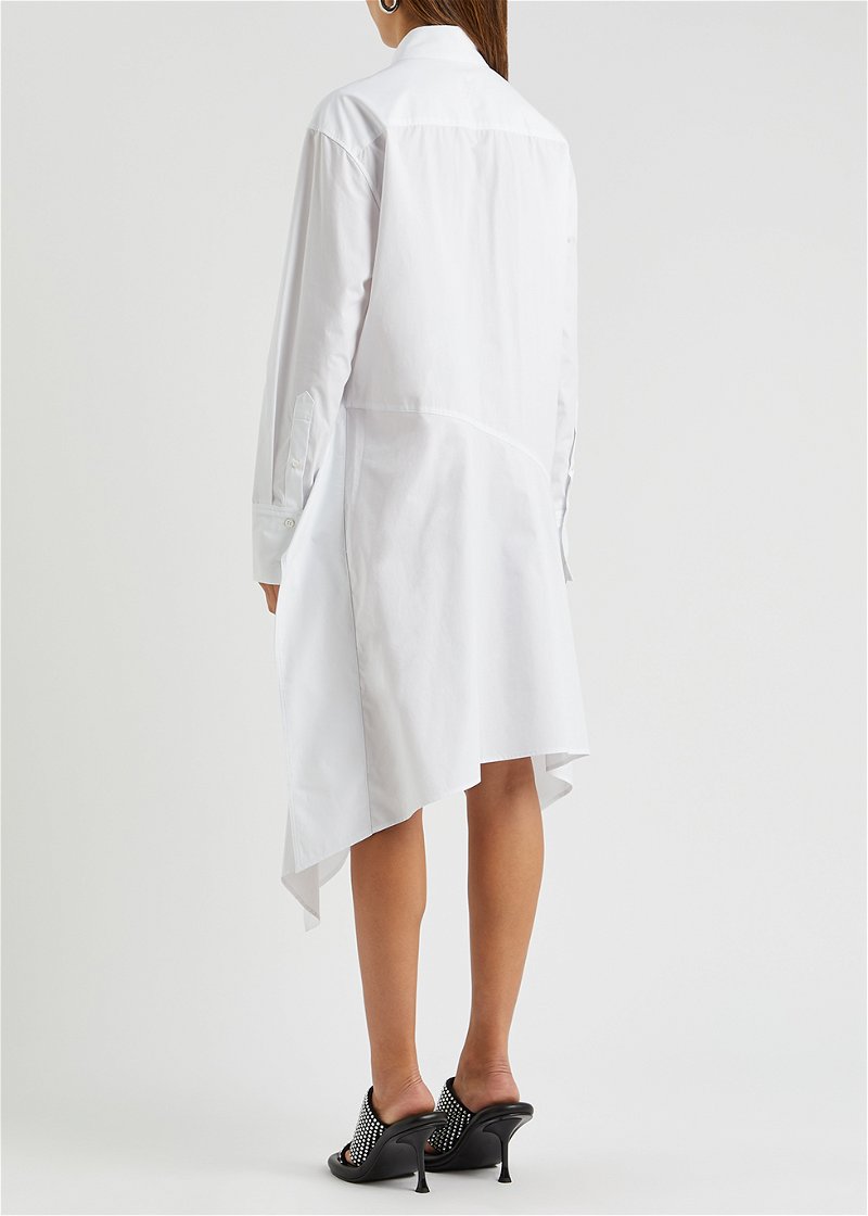 Asymmetric Cotton-Poplin Shirt Dress