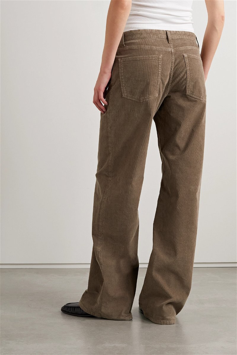 Corduroy Wide Leg Pants - Brown