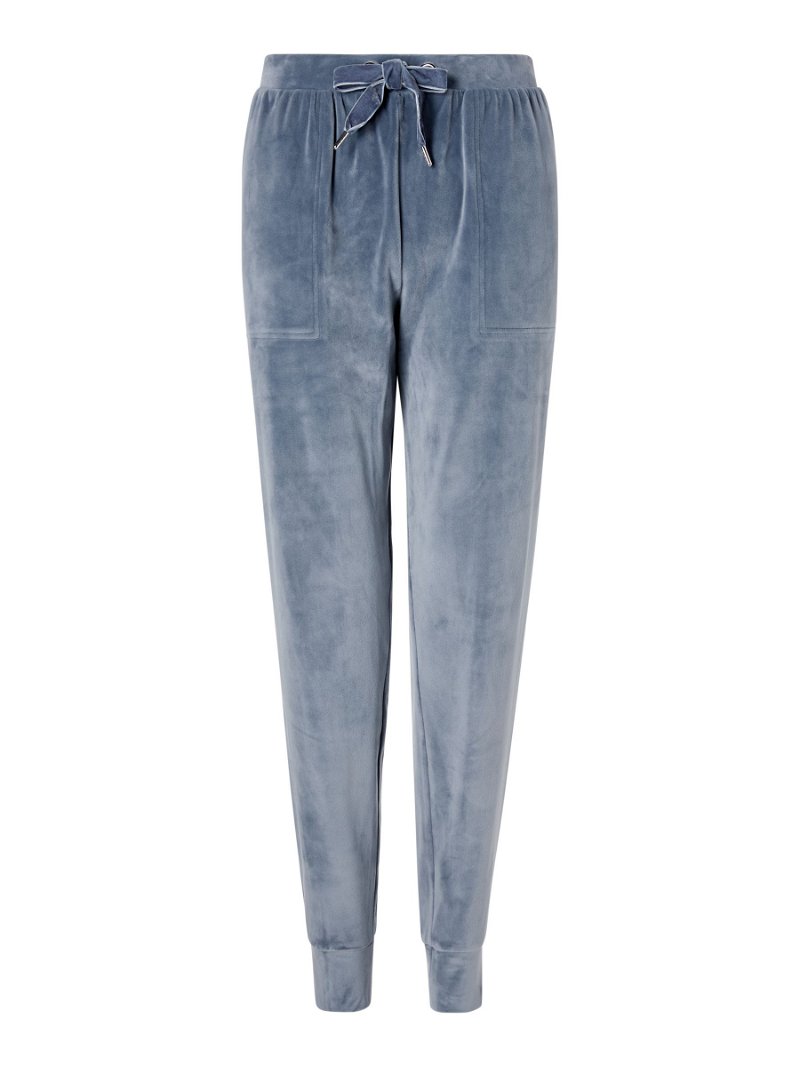 John Lewis Cleo Velour Jogger Lounge Pants, Blue Grey, 6
