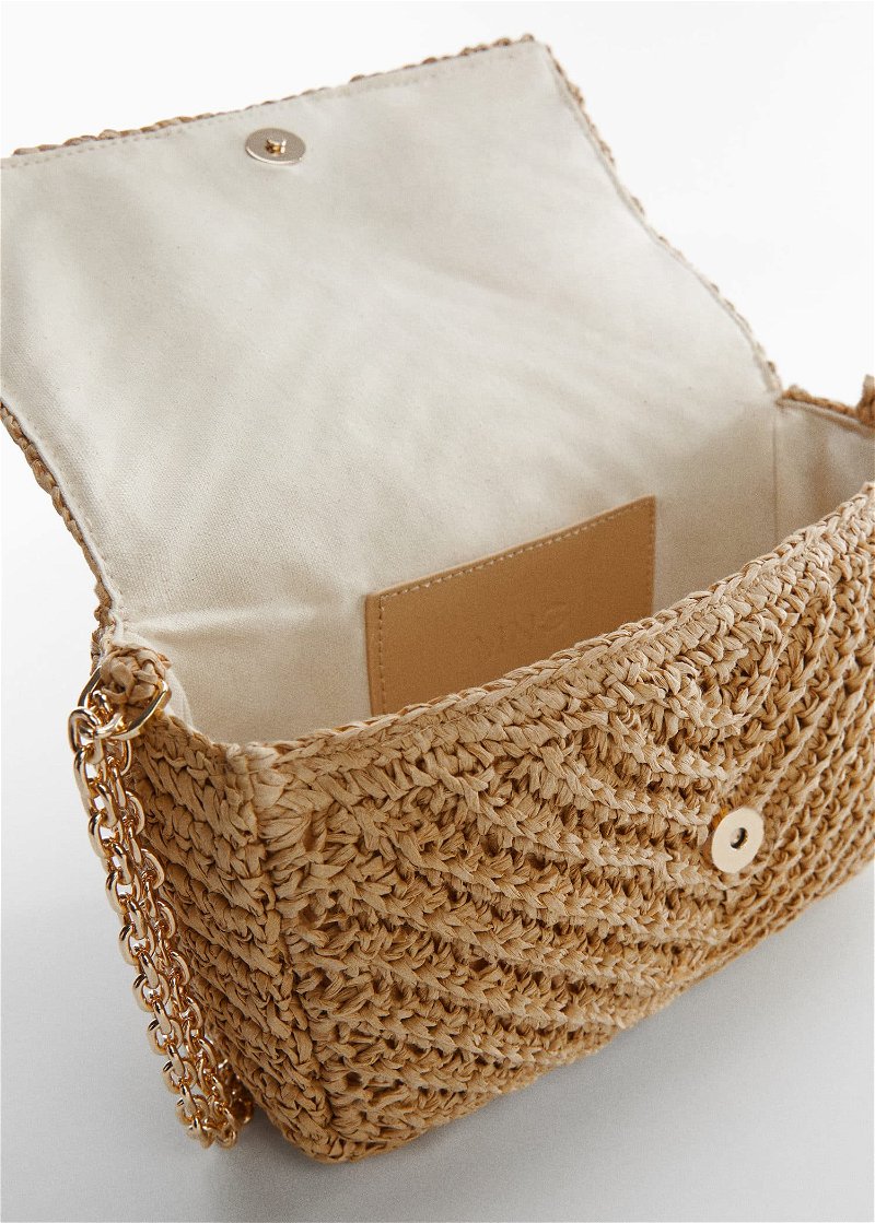 Natural fiber bag with flap - Women