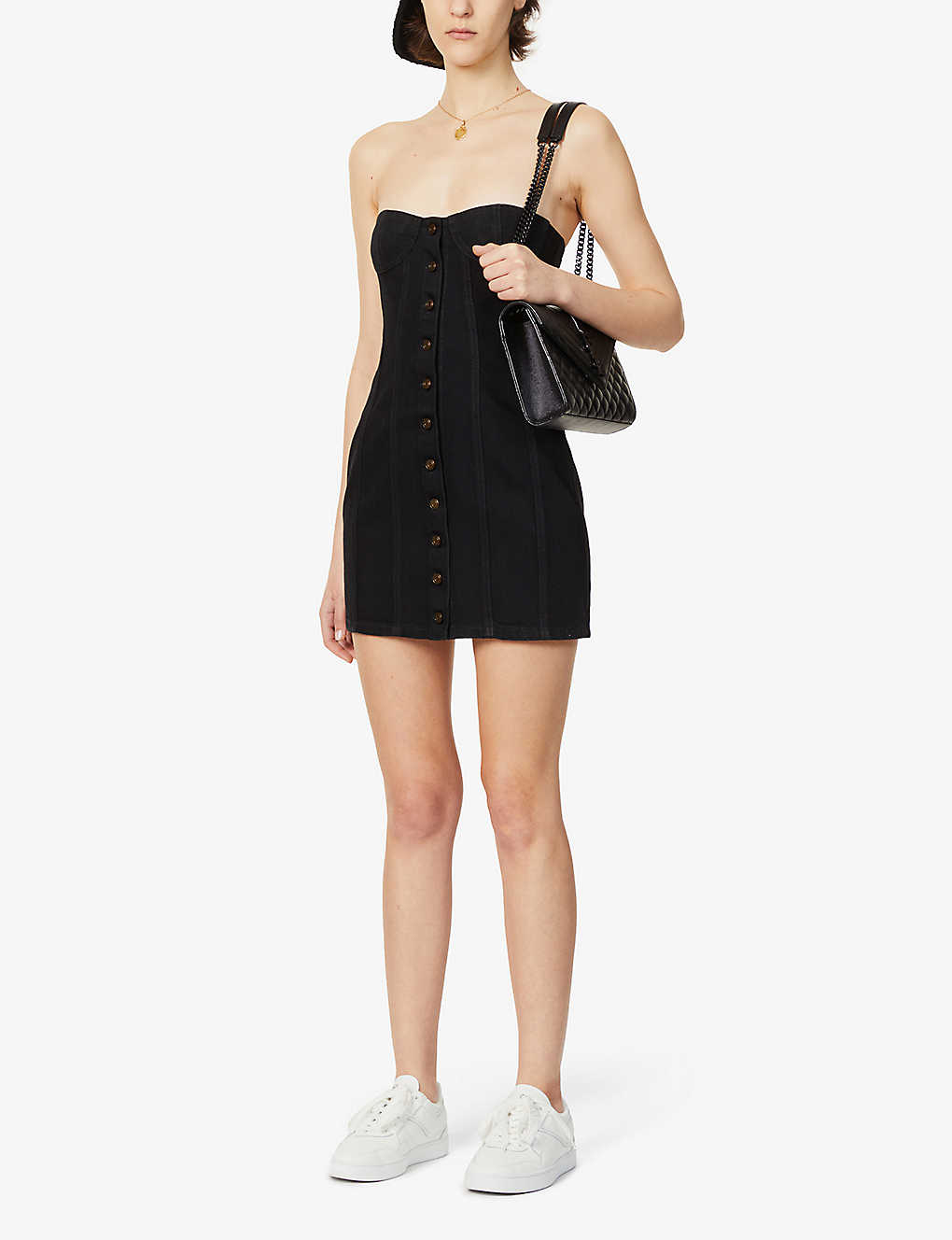 denim tie back dress Vito Small BaoFuBaoMei designs this denim Kleur:Maagdenpalm off the should dress Demin Jumper Dress V-Neck