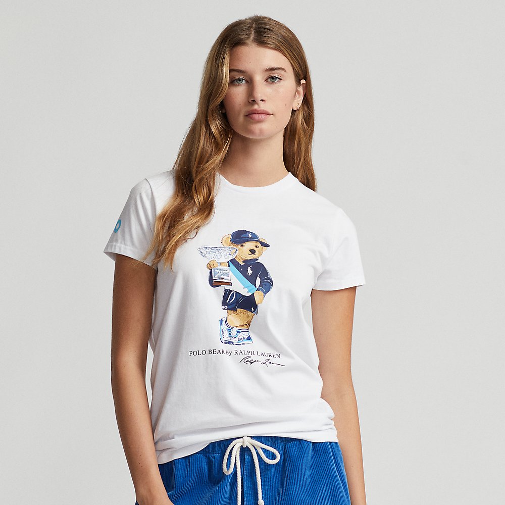 POLO RALPH LAUREN Australian Open Polo Bear Tee in White Endource