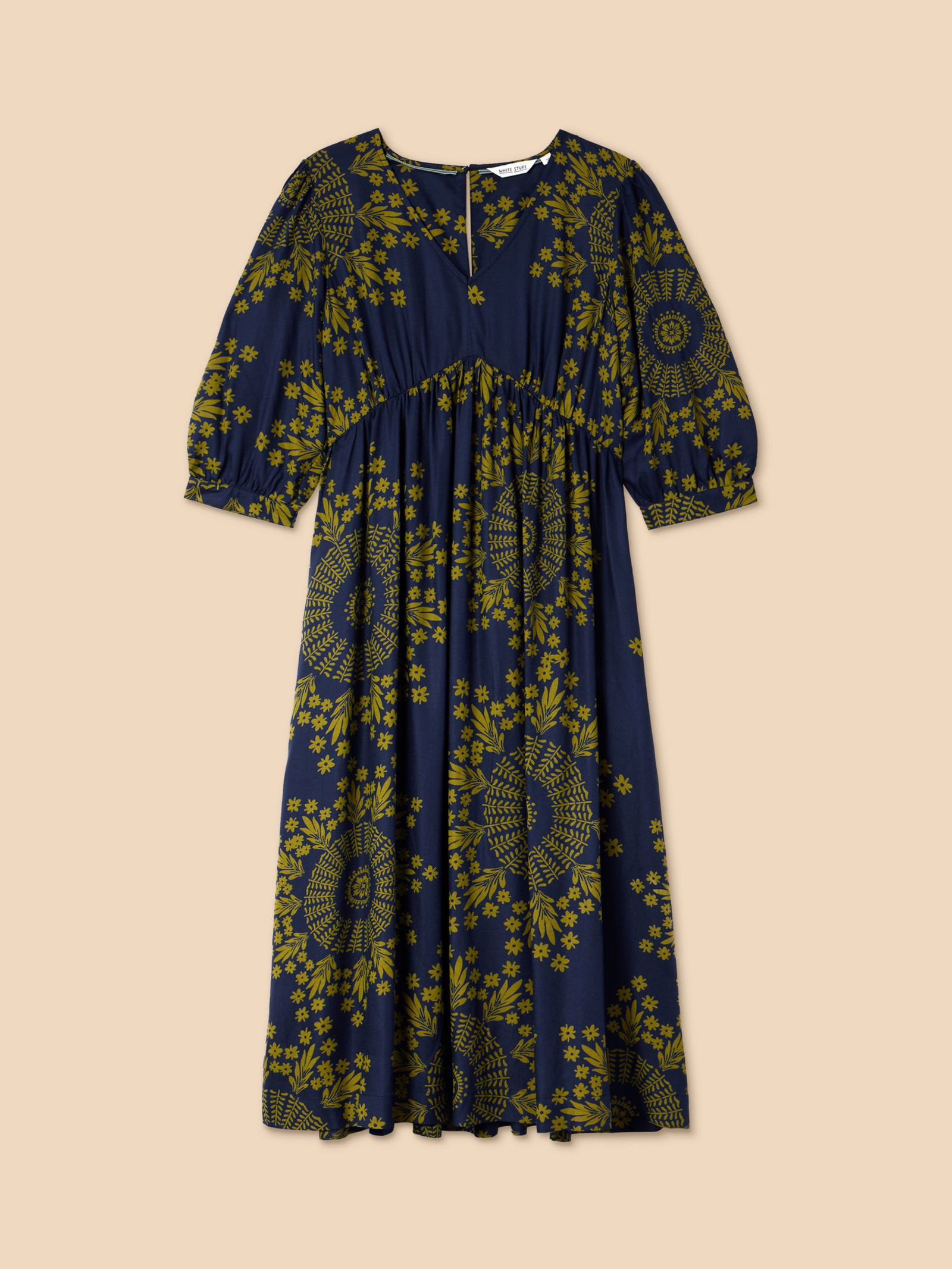 Lovely white stuff navy floral tunic dress UK 12 MM005 main image 1