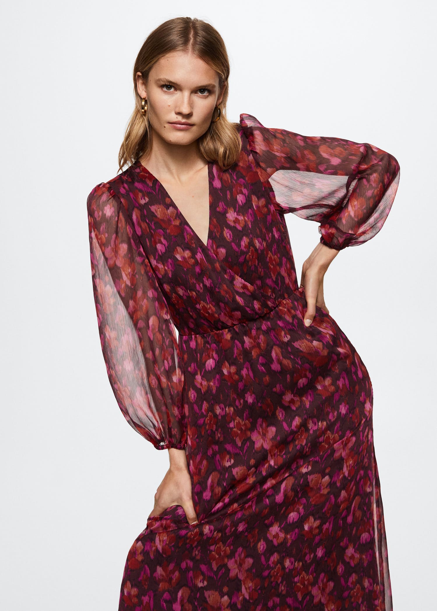 MANGO Flowy Flower Printed Dress | endource