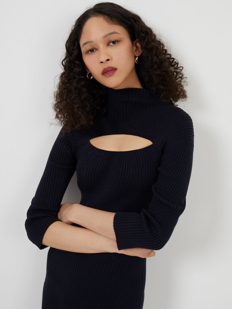 FRENCH CONNECTION Mathilda Knit Cut-Out Midi Dress | endource