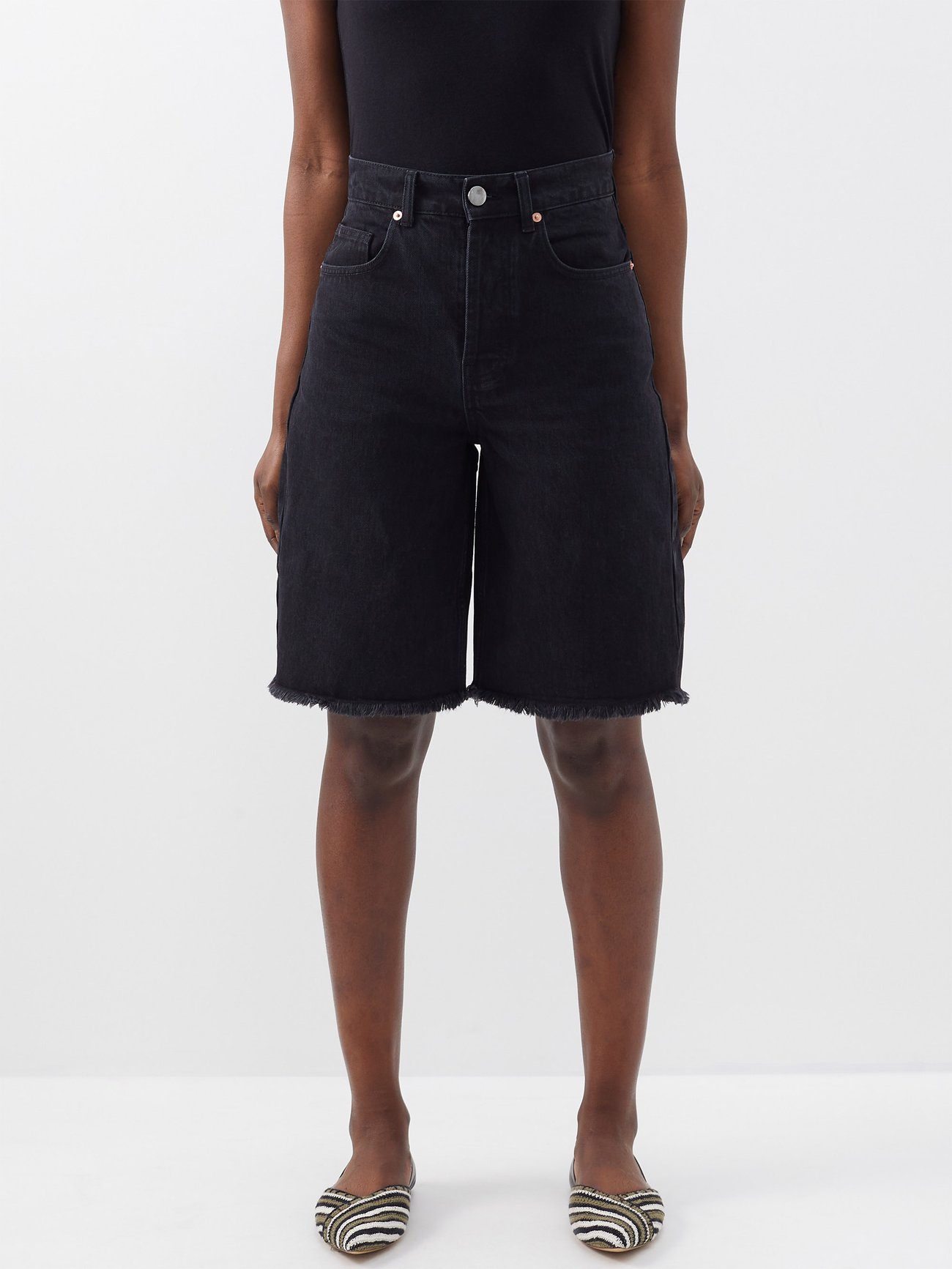 RAEY 90s Longline Denim Shorts endource