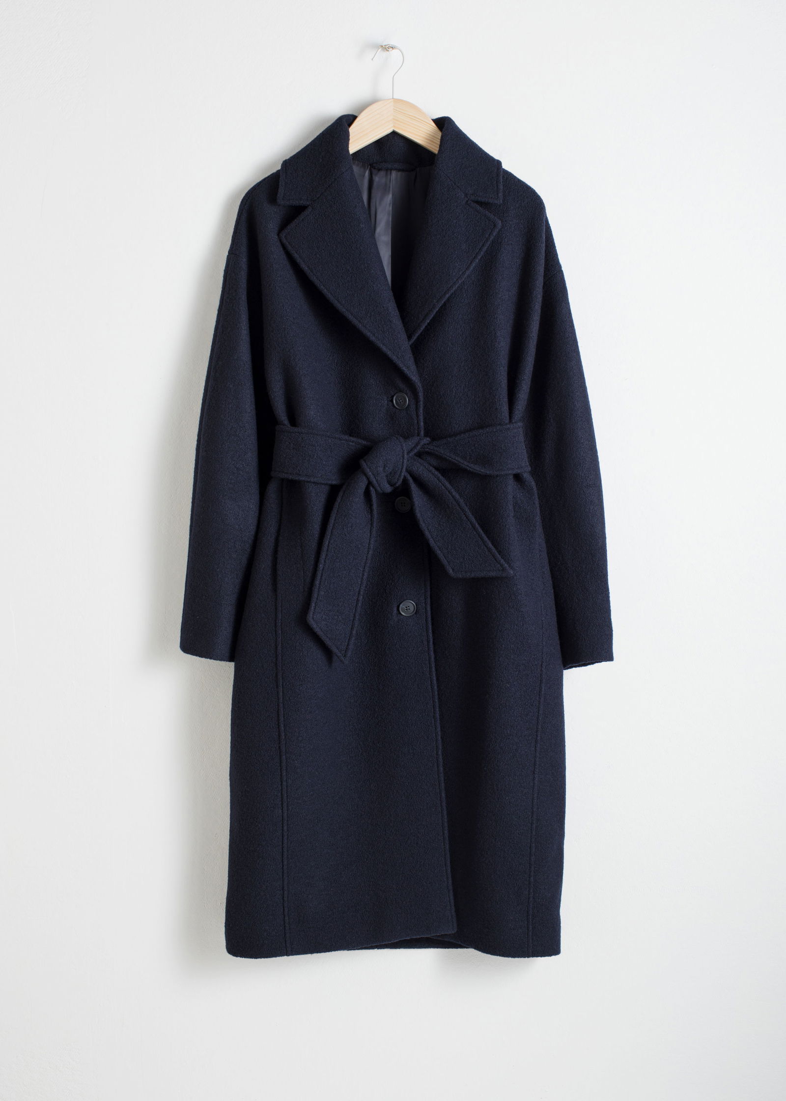 & OTHER STORIES Belted Wool Coat in Blue | Endource