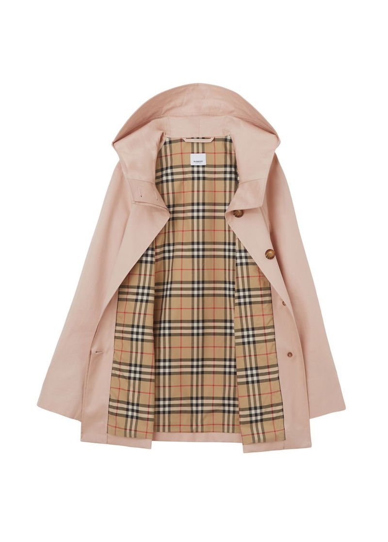 BURBERRY Cotton Gabardine Hooded Car Coat endource