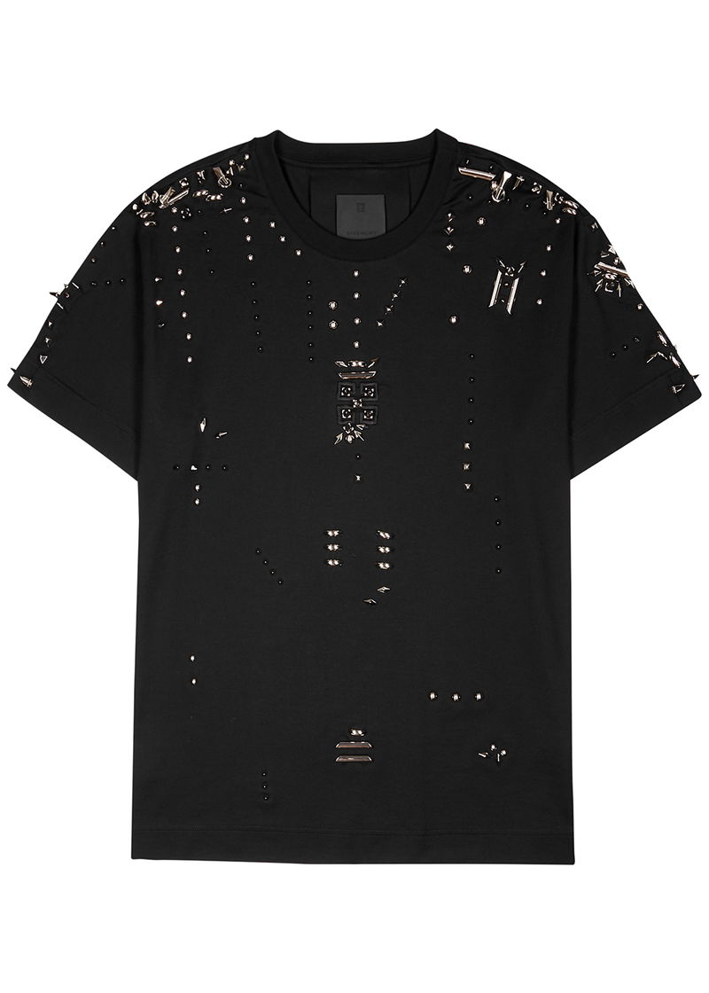 GIVENCHY Studded Cotton T-Shirt | endource