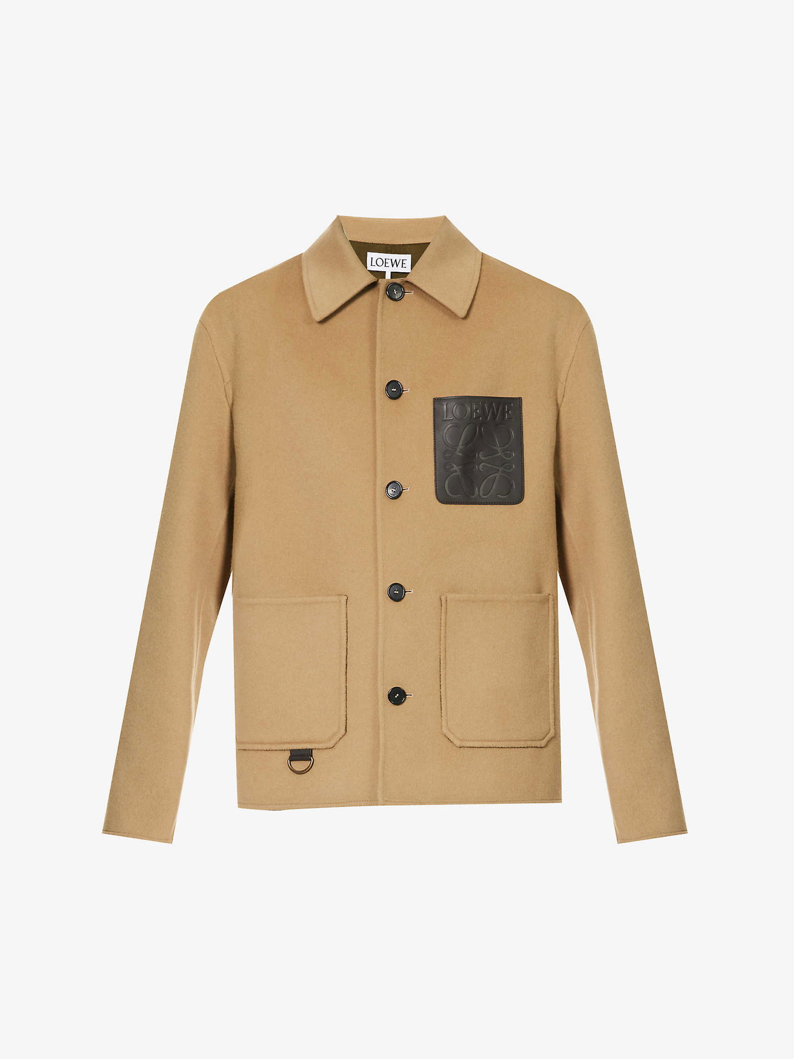 LOEWE Anagram-Patch Boxy-Fit Wool And Cashmere-Blend Jacket | endource