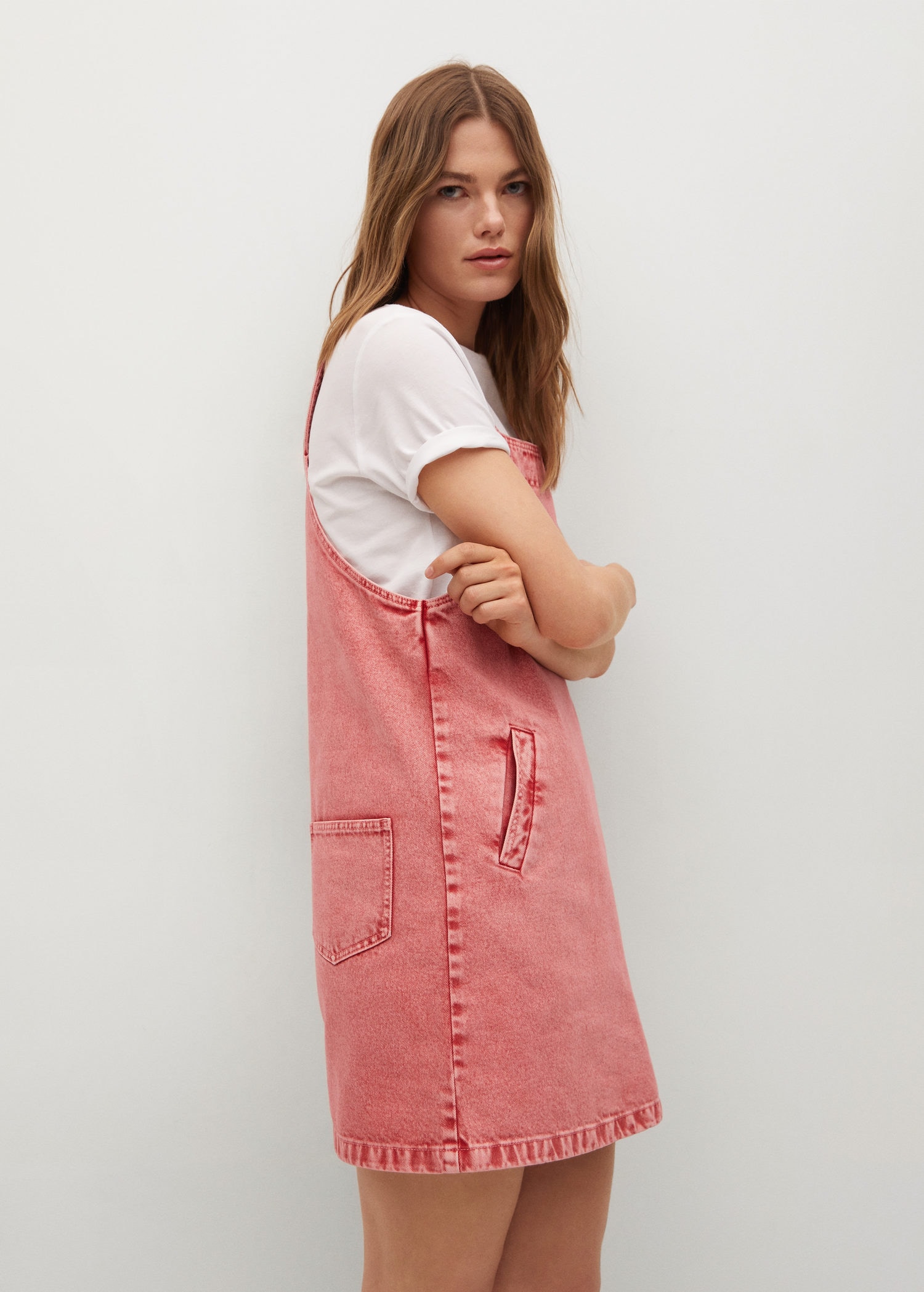 64% off MANGO Pocket Denim Pinafore Dress