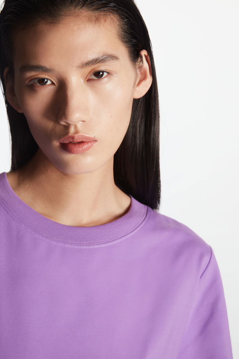 purple oversized t shirt dress NO.257 Women's Crew Neck Short Sleeve Ruched Circle Dress, T-Shirt Dress in Purple