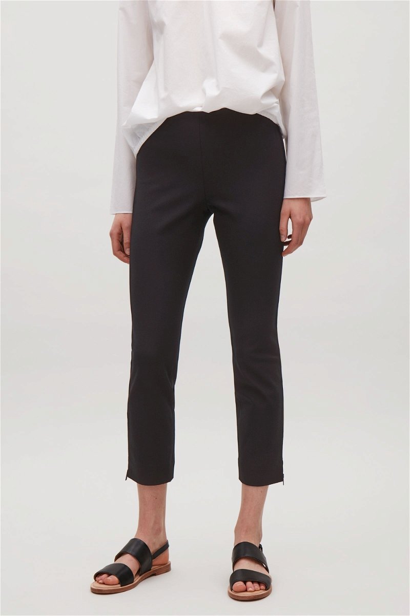 COS Slim-fit Trousers with Ankle Zip in Black