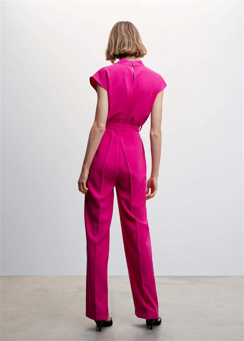 Fuchsia Flowy Jumpsuit with Bow