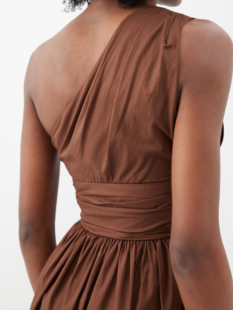 MATTEAU One-Shoulder Gathered Organic-Cotton Dress | endource MATTEAU One-Shoulder Gathered Organic-Cotton Dress | endource