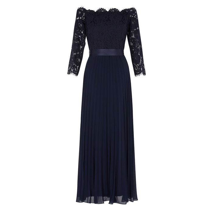 Coast Imi Lace Maxi Dress in Navy | Endource