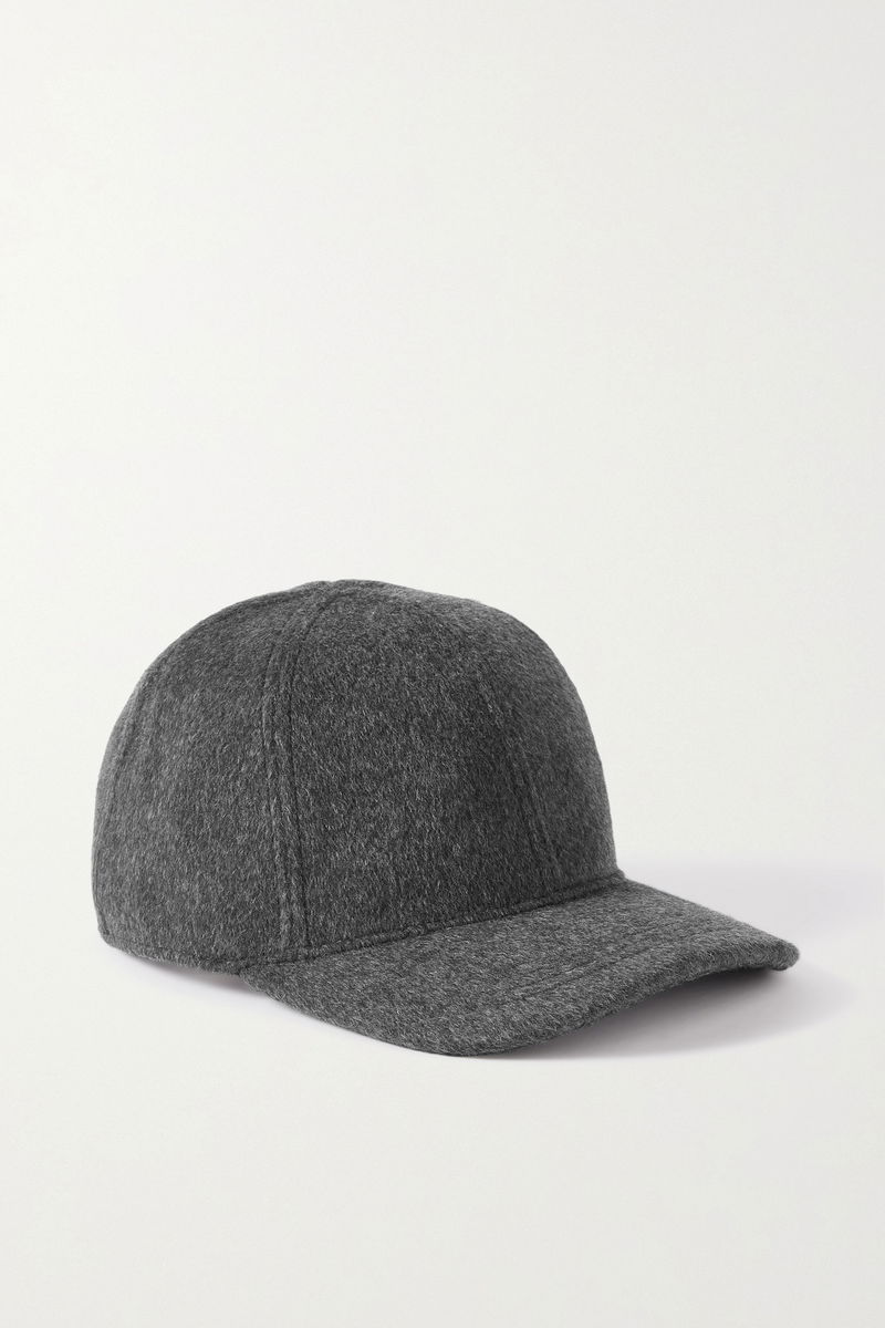 TOTEME Embroidered Wool And Cashmere-Blend Baseball Cap endource