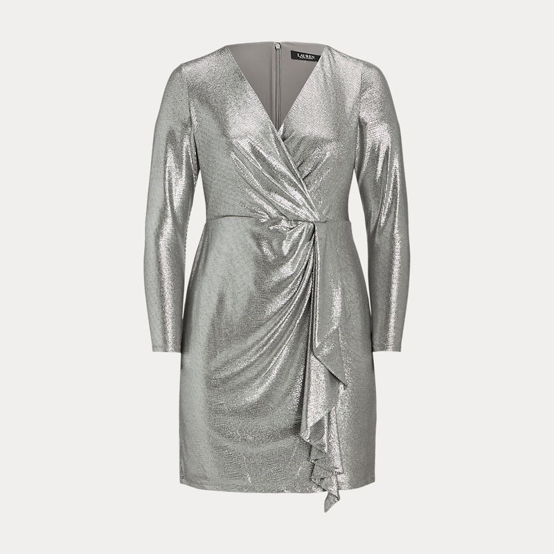 ralph lauren metallic knit dress LAUREN RALPH LAUREN Metallic Knit Sleeveless Gown