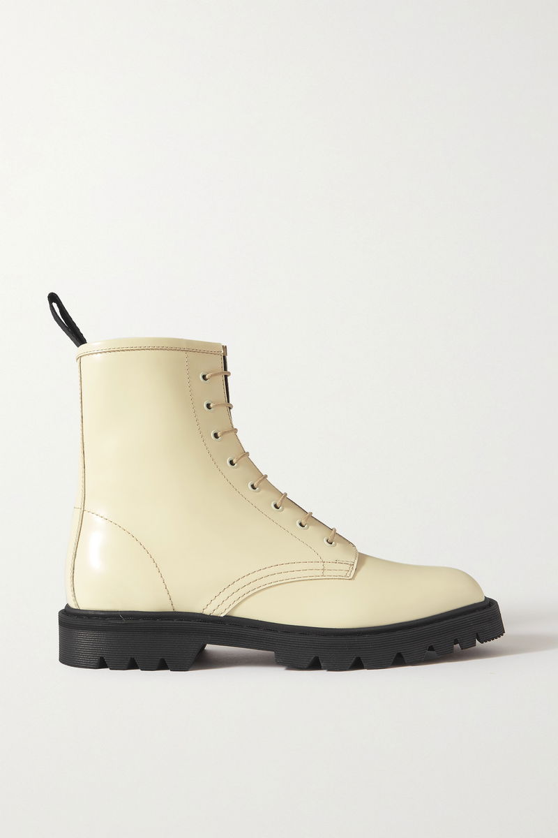 cream flat ankle boots