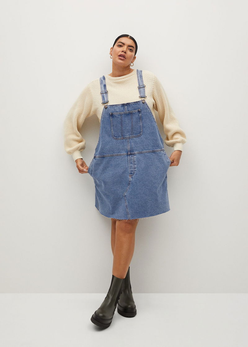 mango denim pinafore dress MANGO Pocket Denim Pinafore Dress