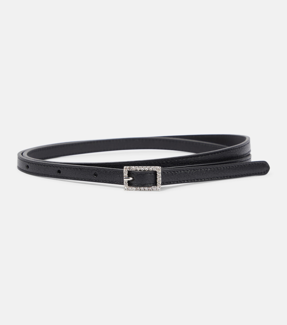 SAINT LAURENT Embellished Leather Belt in Black | Endource