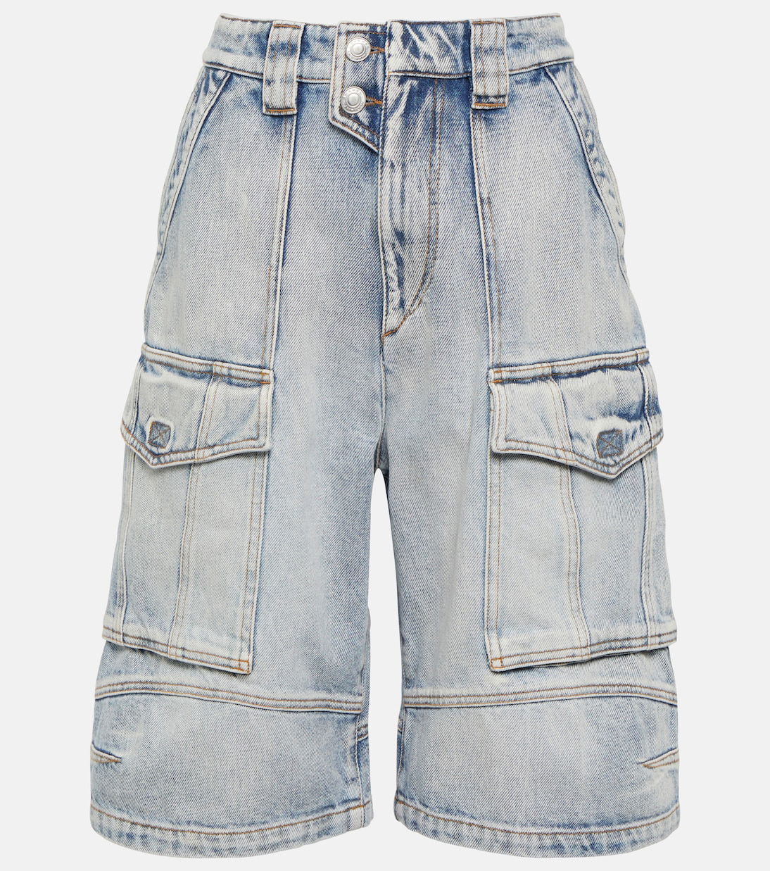 ISABEL MARANT ÉTOILE Hortens Denim Cargo Shorts in Blue | Endource