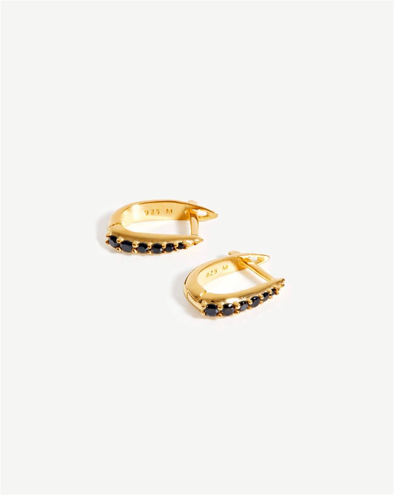 MISSOMA Claw Huggies in 18ct Gold Plated Vermeil/Black Pavé