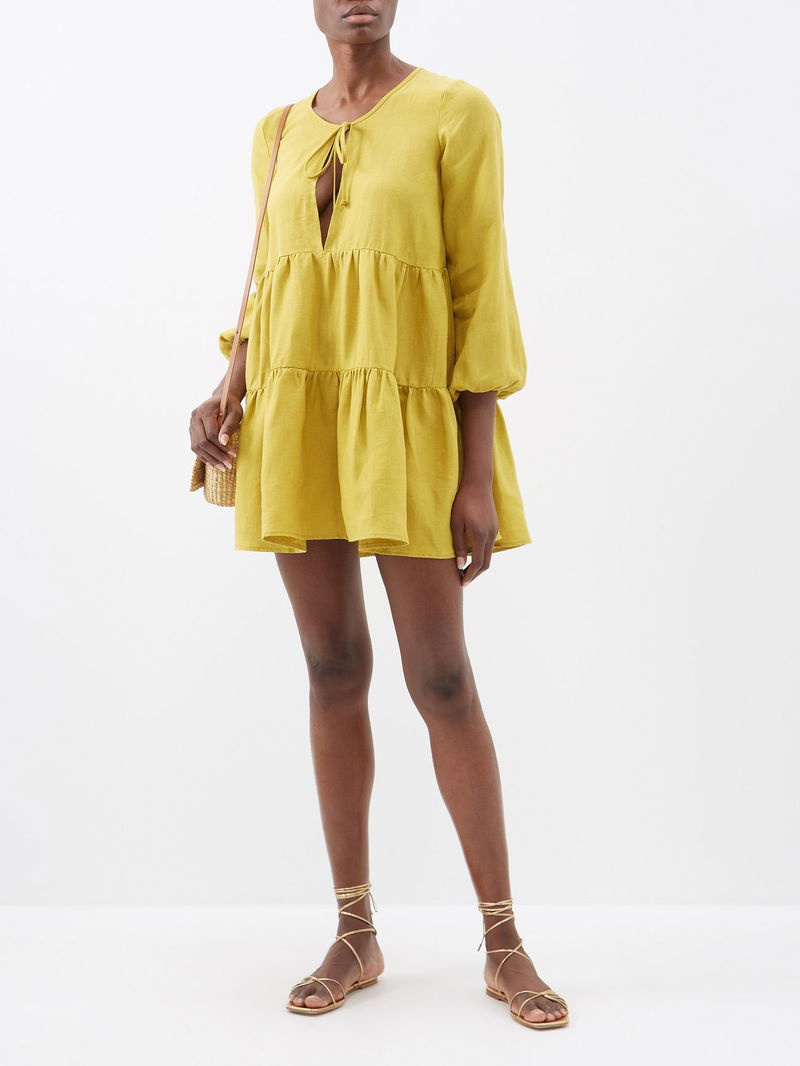 matilda yellow mini dress Matilda Yellow Mini Dress - US 8