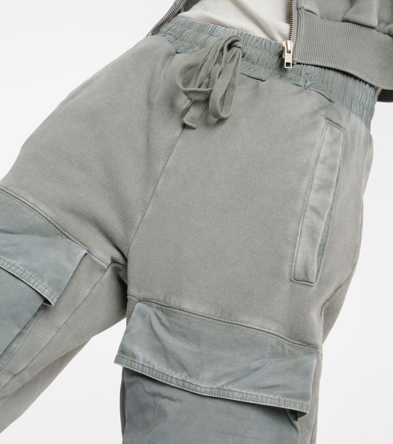 Cotton fleece cargo pants in grey - Entire Studios