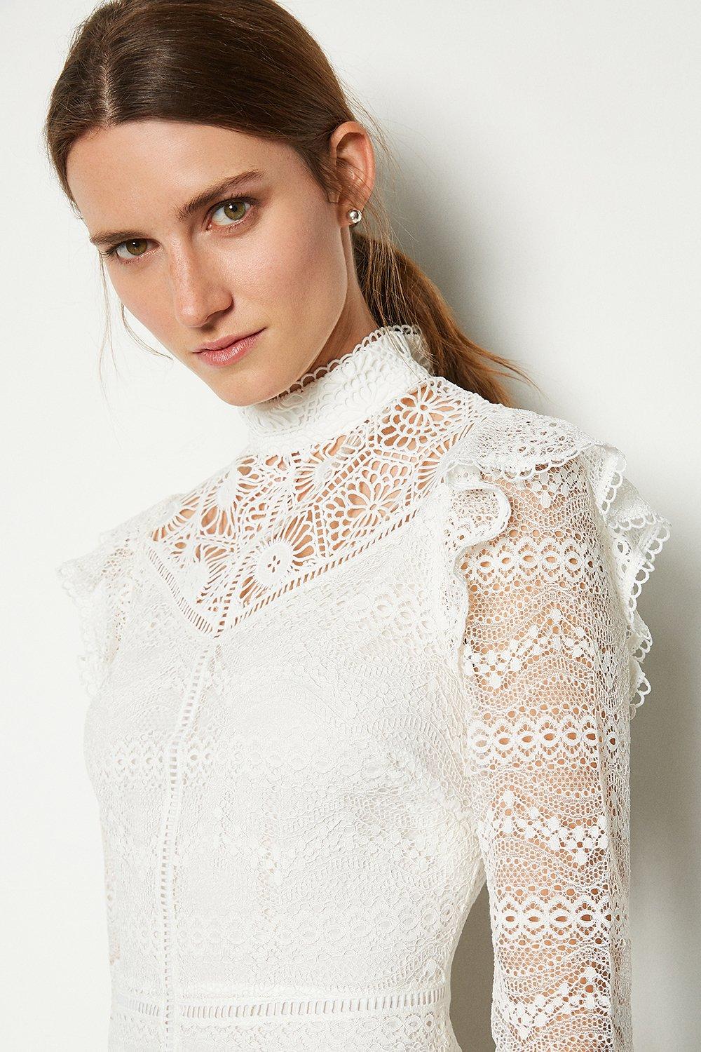 KAREN MILLEN Chemical Lace Ruffle Dress | endource
